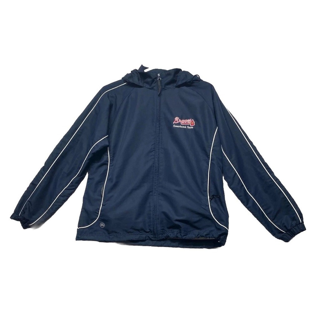 Atlanta Braves Jacket Womens Medium Navy Blue Stormtech Performance MLB Baseball